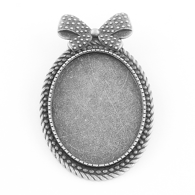 Vintage Alloy Brooch Cabochon Bezel Settings X-PALLOY-N0085-14AS-NF-1