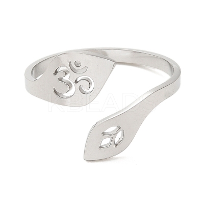 Non-Tarnish 304 Stainless Steel Open Cuff Rings RJEW-K262-01B-P-1