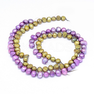 Dyed Natural Cultured Freshwater Pearl Beads Strands PEAR-L021-03-01A-1