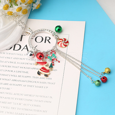 Alloy Enamel with Rhinestone Pendant Necklaces FS-WG43311-01-1