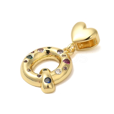 Rack Plating Brass Micro Pave Clear Cubic Zirconia Perdants KK-C067-12G-Q-1