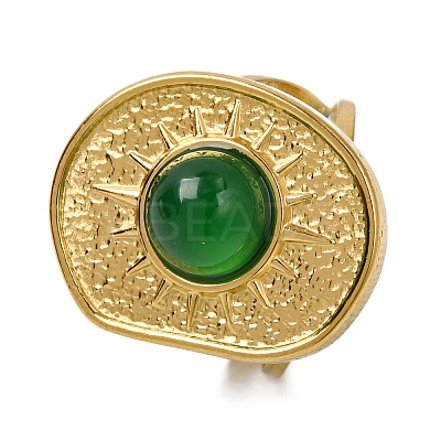 Natural Mixed Stone Finger Rings RJEW-Q822-35G-1