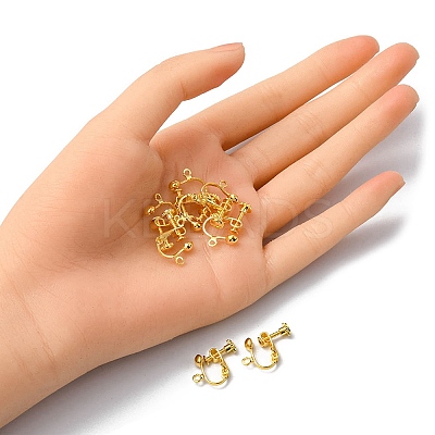 Rack Plated Brass Screw Clip-on Earring Findings KK-YW0001-10G-1