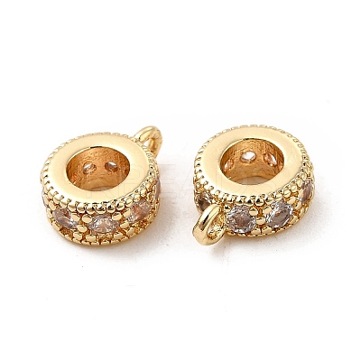 Rack Plating Brass Micro Pave Cubic Zirconia Tube Bails KK-E081-08G-1
