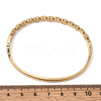 304 Stainless Steel Crystal Rhinestone Flower Hinged Cuff Bangles for Women SA-CBA61B8-12G-1