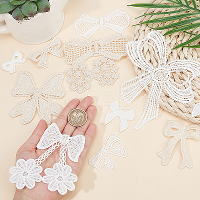 24Pcs 12 Style Milk Fiber Lace Embroidery Costume Accessories PATC-GF0001-01-1
