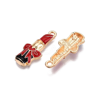 Rack Plating Alloy Enamel Pendants ENAM-N056-425B-1
