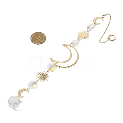 Glass Pendants Hanging Suncatchers HJEW-JM04560-1