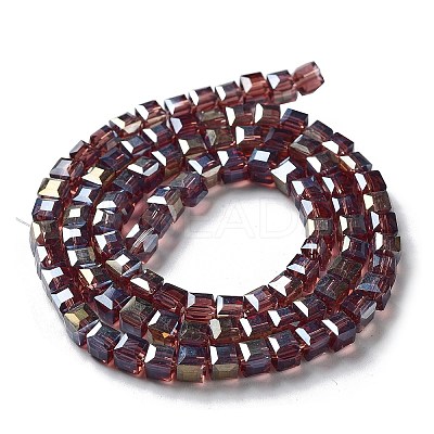 Electroplate Glass Beads Strands EGLA-R030-4x4mm-09-1