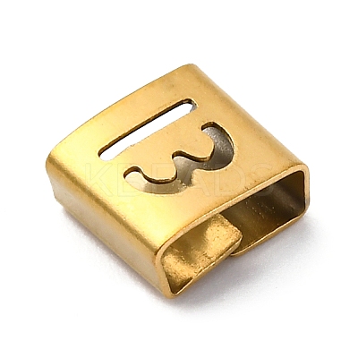 Ion Plating(IP) 304 Stainless Steel Square Slide Charms STAS-L132-12B-G-1