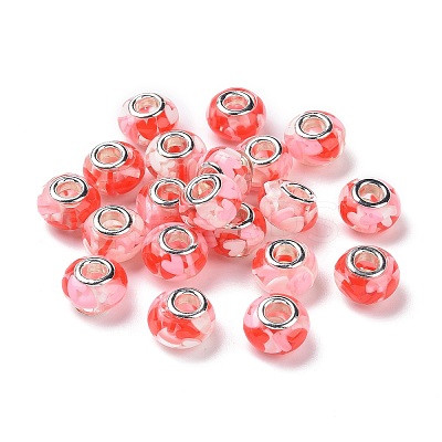 Transparent Resin European Rondelle Beads RPDL-P005-01P-02-1