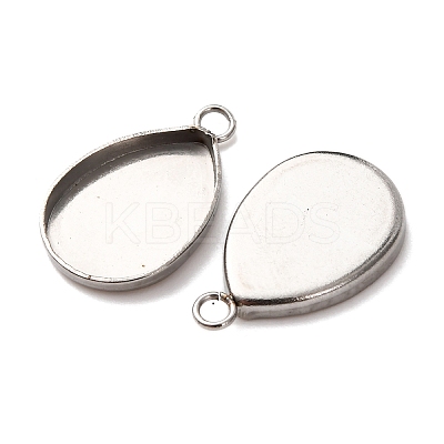 304 Stainless Steel Pendant Cabochon Settings STAS-D379-08A-P-1