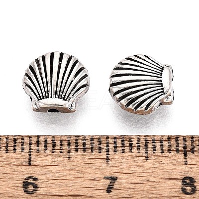 Tibetan Style Textured Alloy Beads TIBEB-T004-01AS-1