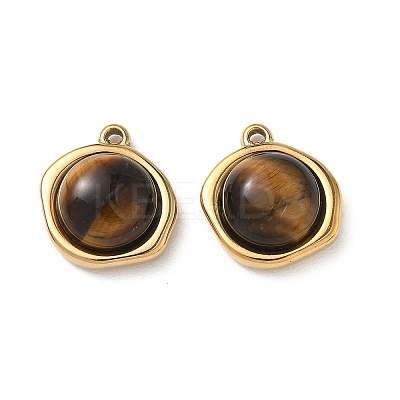 Natural Tiger Eye Pendants STAS-G397-01G-03-1