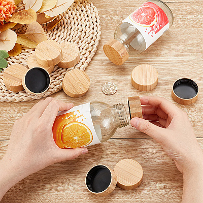 Spice Jars Lids LS-WOOD-WH0027-88-1
