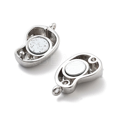 Brass Micro Pave Clear Cubic Zirconia Magnetic Clasps KK-C066-03P-1