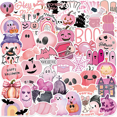 Halloween 50Pcs PVC Adhesive Waterproof Stickers Self-Adhesive Stickers LS-PW-WGE8137-01-1