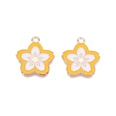 Light Gold Plated Alloy Enamel Pendants PALLOY-N176-28B-RS-1