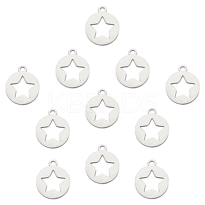 304 Stainless Steel Pentacle Charms STAS-UN0018-97P-1
