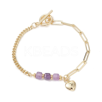 Brass Charm Bracelets BJEW-JB13363-1