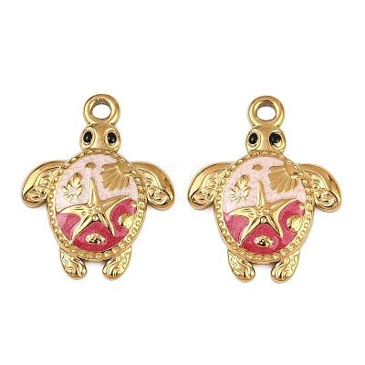 304 Stainless Steel Enamel Pendants STAS-K309-01G-02-1