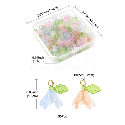 50Pcs Transparent Acrylic Pendants PALLOY-FS00043-01-1