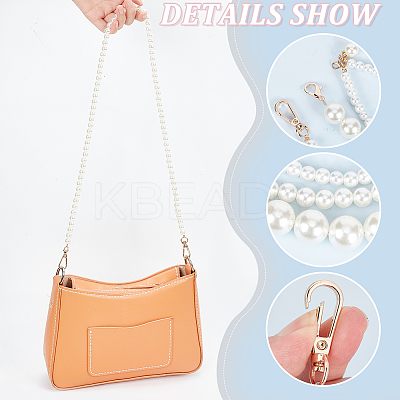 3Pcs 3 Style Resin Imitation Pearl Purse Straps FIND-WR0009-56-1