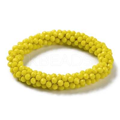 Crochet Glass Beads Braided Stretch Bracelet BJEW-S144-002E-15-1