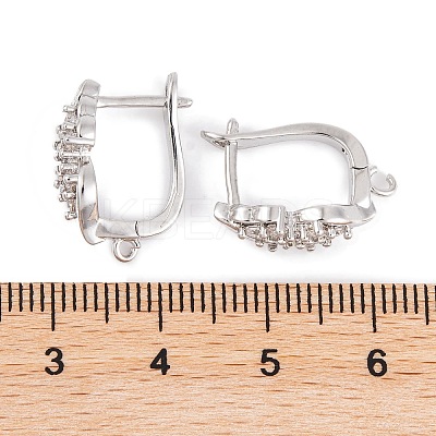 Rack Plating Brass Cubic Zirconia Hoop Earring Findings KK-S374-04P-01-1