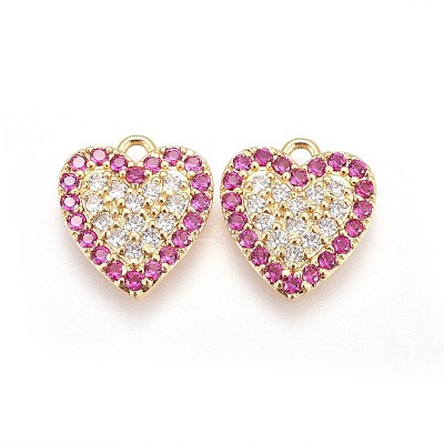 Brass Micro Pave Cubic Zirconia Pendants KK-I648-08-1