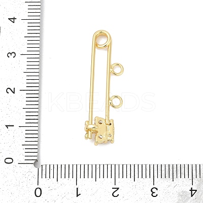 Brass Micro Pave Cubic Zirconia Brooch Findings KK-H203-10G-1