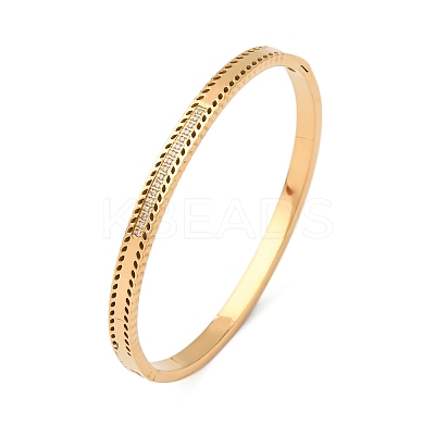 304 Stainless Steel Micro Pave Cubic Zirconia Hinged Bangles for Women BJEW-Z146-04G-1