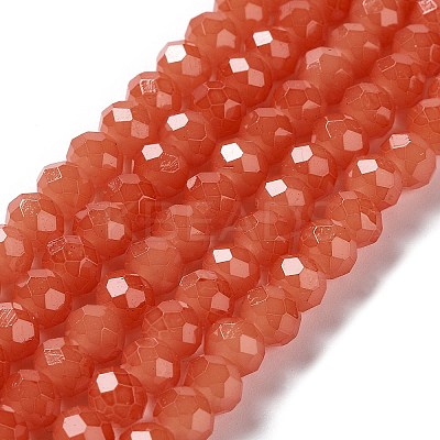 Baking Paint Imitation Jade Glass Bead Strands DGLA-A034-J8MM-A12-1