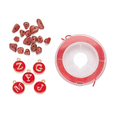 26Pcs Flat Round Initial Letter A~Z Alphabet Enamel Charms DIY-FS0001-64-1
