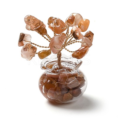 Natural Carnelian Chips Tree Decorations DJEW-Z007-02C-1
