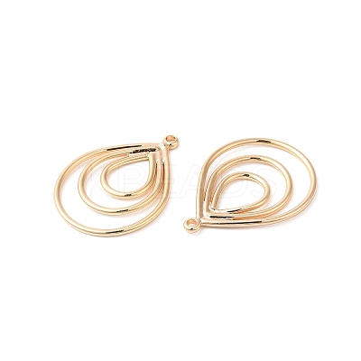 Brass Open Back Bezel Pendants KK-O144-19G-1