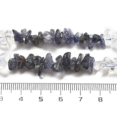 Natural Quartz Crystal & Iolite Beads Strands G-L610-A30-01-1