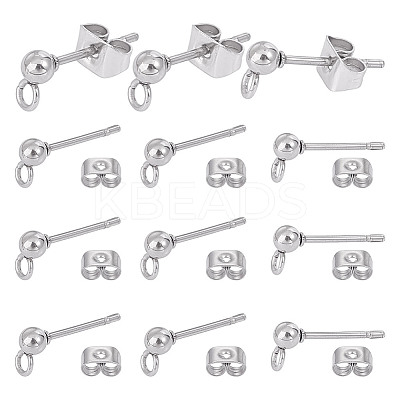 304 Stainless Steel Stud Earring Findings STAS-UN0060-01C-1