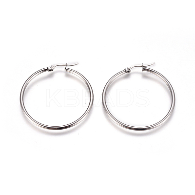 Tarnish Resistant 201 Stainless Steel Hoop Earrings EJEW-I232-02A-P-1