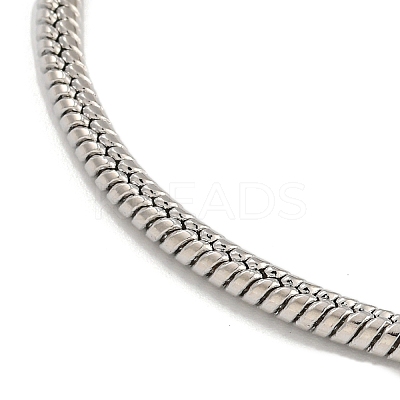 2.5mm Brass European Style Round Snake Chain Bracelets for Jewelry Making BJEW-P338-02P-1