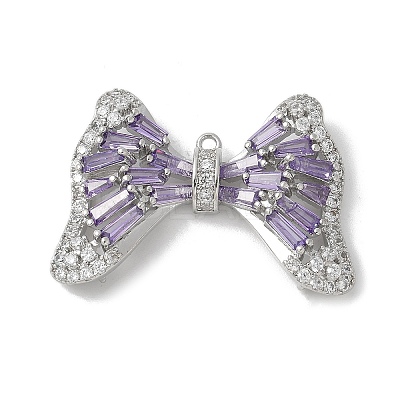 Brass Micro Pave Cubic Zirconia Pendants with Glass KK-U052-27P-01-1