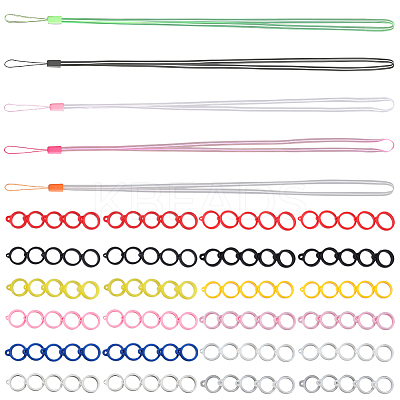 5Pcs 5 Colors Rubber Lanyard Straps DIY-GF0008-39C-1