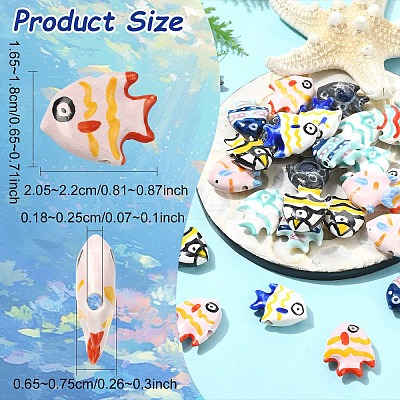 10Pcs Handmade Porcelain Beads PORC-YW0001-24A-1