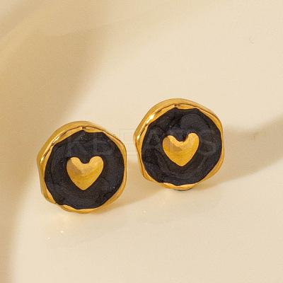 304 Stainless Steel Heart Stud Earrings LS-OA9161-3-1