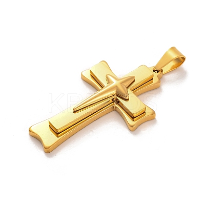 PVD Vacuum Plating 304 Stainless Steel Pendants STAS-Z080-02G-1