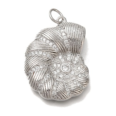 Rack Plating Brass Micro Pave Cubic Zirconia Pendants KK-I720-58P-1