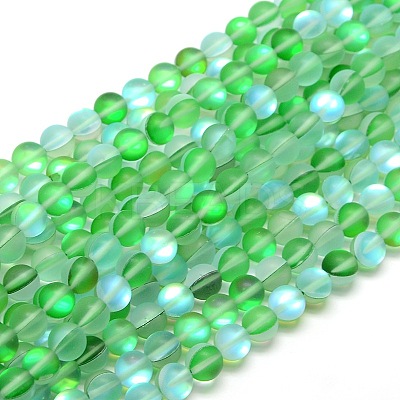 Synthetic Moonstone Beads Strands G-F142-6mm-05-1