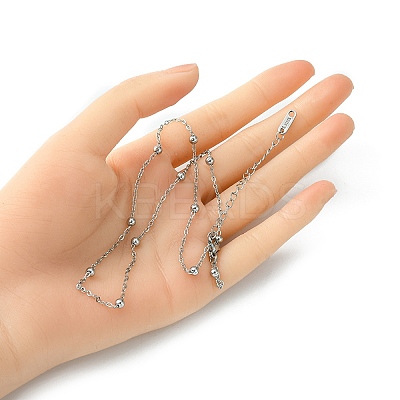 304 Stainless Steel Satellite Chain Necklace for Men Women NJEW-YW0001-09-1