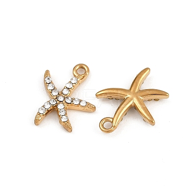 304 Stainless Steel Rhinestone Charms STAS-Z154-01G-01-1