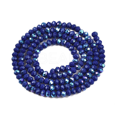 Electroplate Opaque Solid Color Glass Beads Strands EGLA-A044-P2mm-L07-1